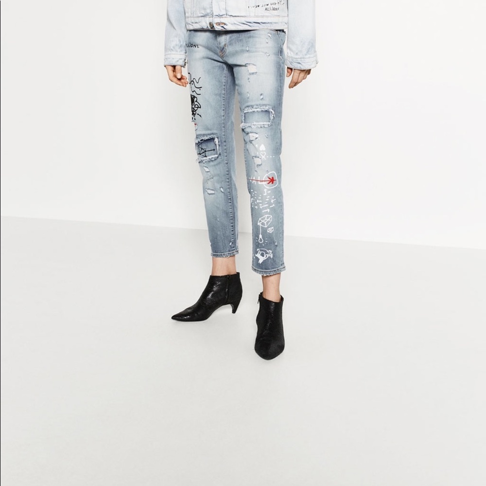 NWOT ZARA printed cigarette jean 👖